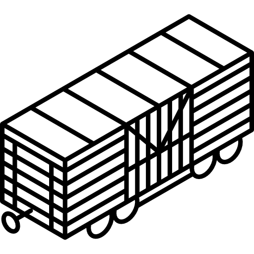 Boxcar railroad railway transport icon Boxcar railroad railway transport icon