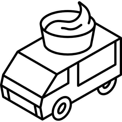 Promotional vehicle publicity van transport icon Promotional vehicle publicity van transport icon