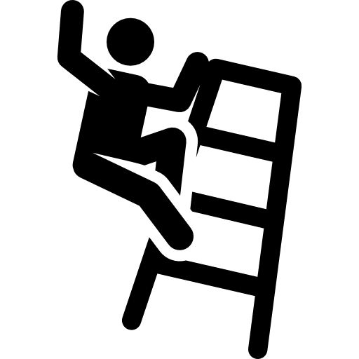 Accident protection ladder accident icon