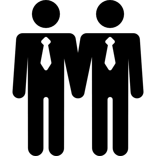 Gay couple homosexual people love icon