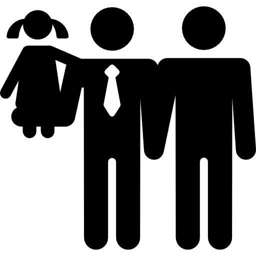 Gay couple with daughter family marriage girl icon