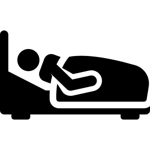 Hospitalization bed accident patient icon