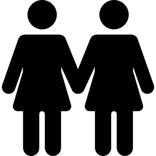 Lesbian couple family women people icon