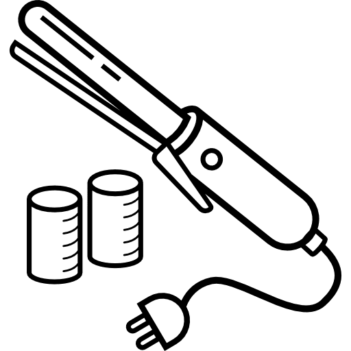 Curling grooming beauty salon tools and utensils icon Curling grooming beauty salon tools and utensils icon