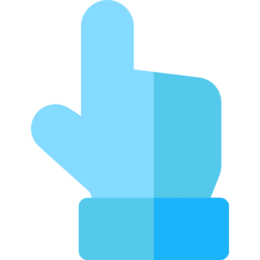 Point at selection direction finger icon
