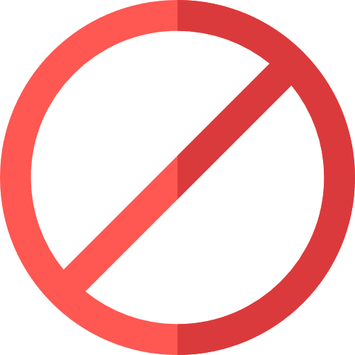 Forbidden cross out block avoid icon