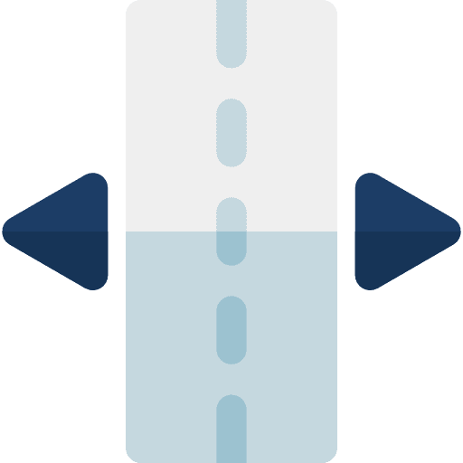 Broken line transport road direction icon