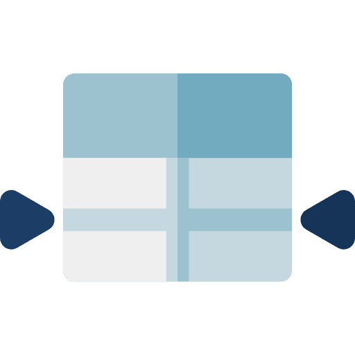 Narrowing table interface spreadsheet icon