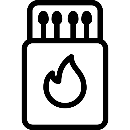 Matches food and restaurant fire matches icon Matches food and restaurant fire matches icon