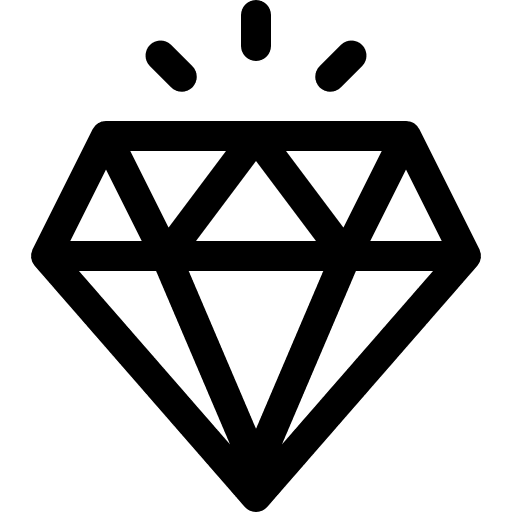 Quality unbreakable quality diamond icon