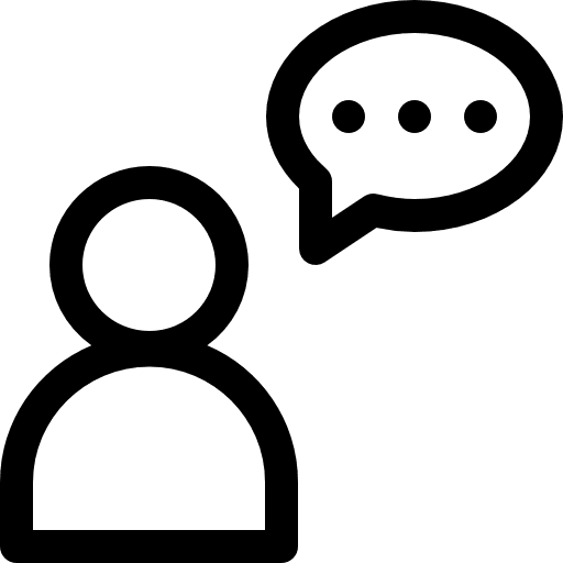 User request speech bubble people icon
