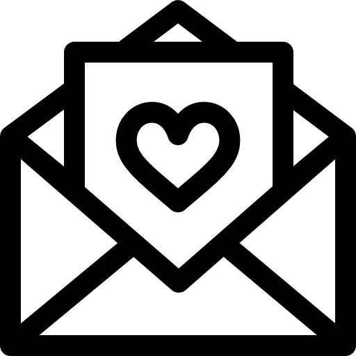 Love letter romantic valentines day communications icon