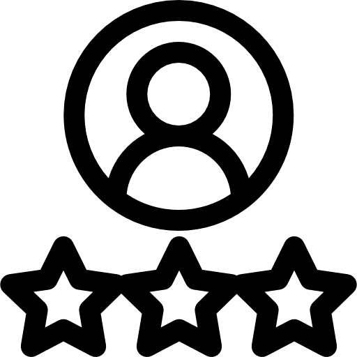 Rating stars stick man experience icon