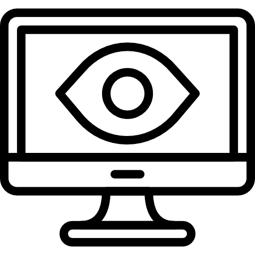 Privacy screen monitor spy icon