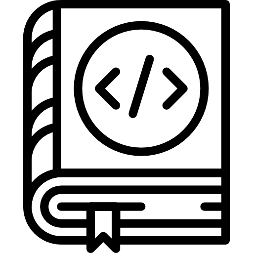 Manual algorithm computers coding icon