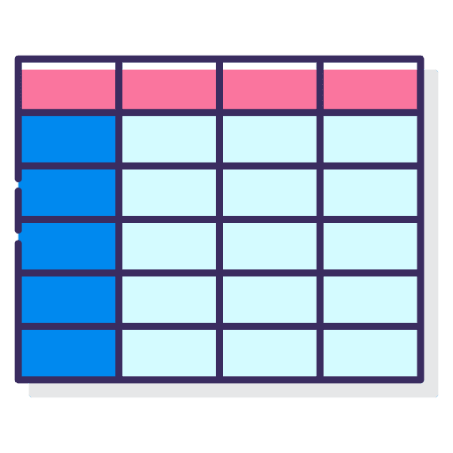 Table tools and utensils cell table of content icon