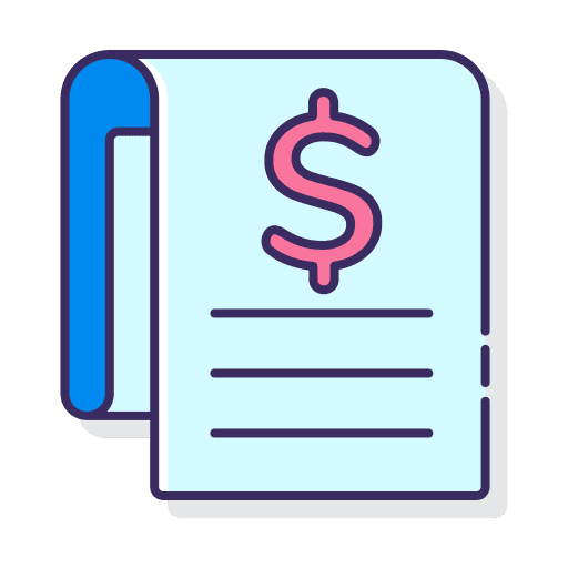 Budget coin money bill icon