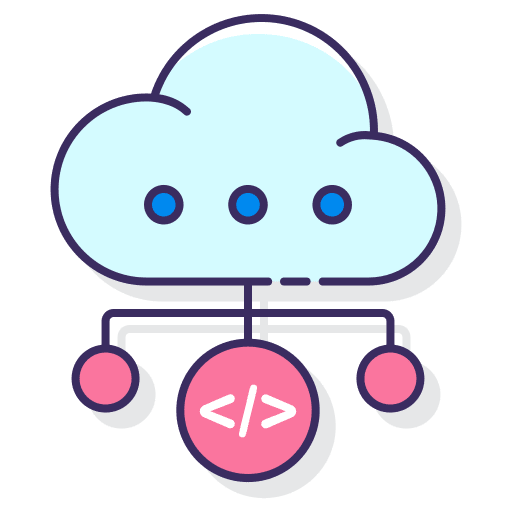 Cloud coding code cloud storage programming language icon