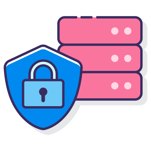 Data security protect data chip icon