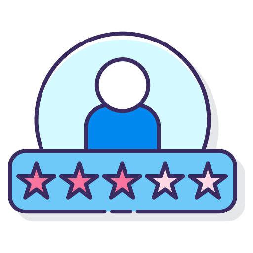 Rating experts 5 stars review icon