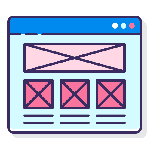 Wireframe website electronics seo and web icon