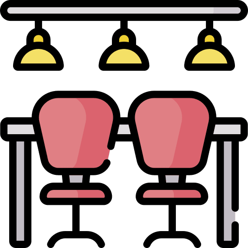 Working office table work space icon Working office table work space icon