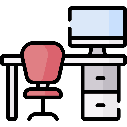 Working studio computer business and finance icon