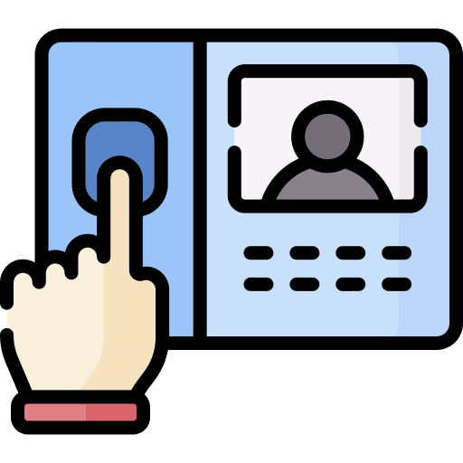 Fingerprint office business and finance machine icon Fingerprint office business and finance machine icon