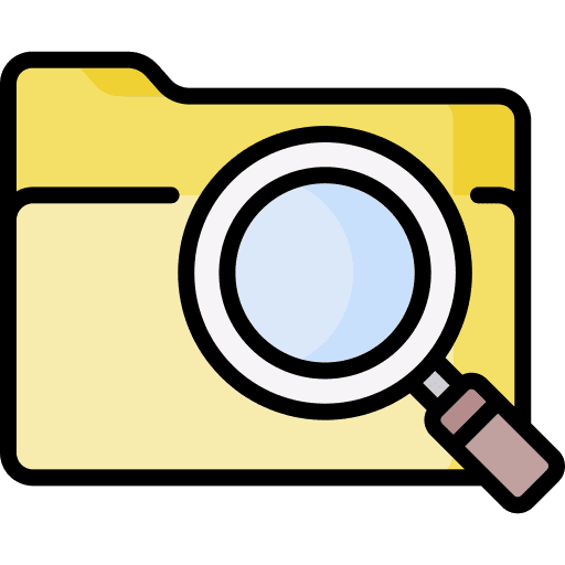 Folder file storage magnifying glass storage icon Folder file storage magnifying glass storage icon