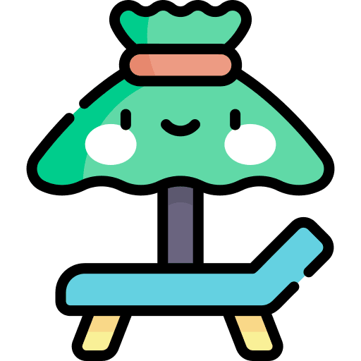 Sun umbrella vacations sunbed sun umbrella icon