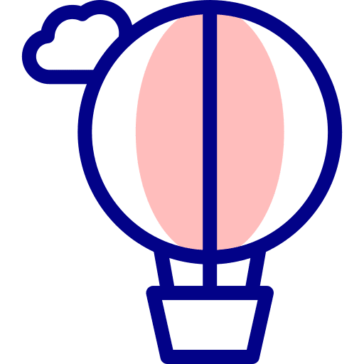 Hot air balloon flight transport fly icon