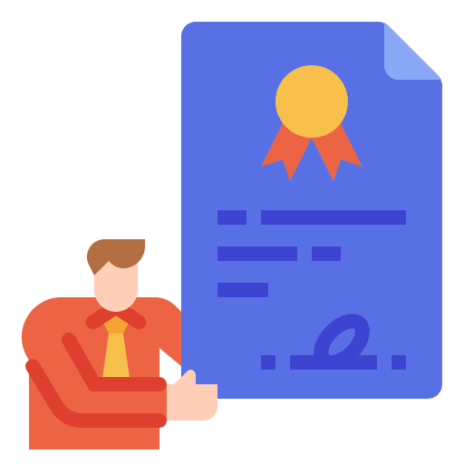 Certification corporation company award icon