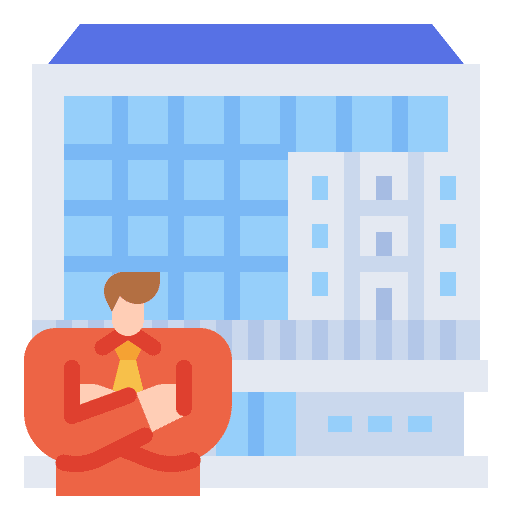 Headquater buildings organization building icon