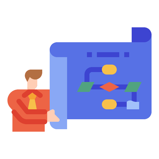 Planing presentation company flowchart icon Planing presentation company flowchart icon