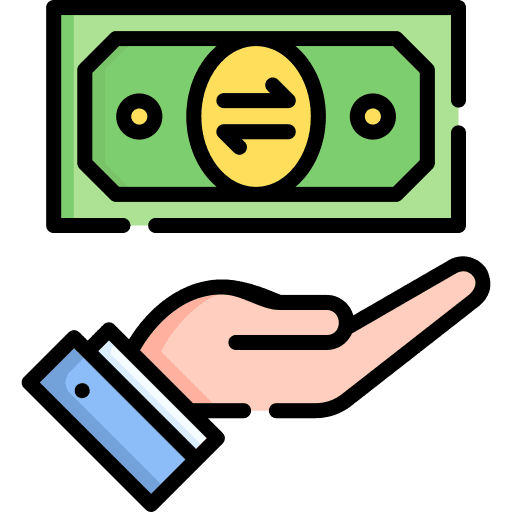 Money back guarantee arrow business and finance banknote icon