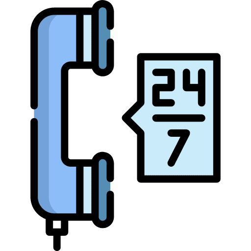 24 hours support client support customer service 7 days icon