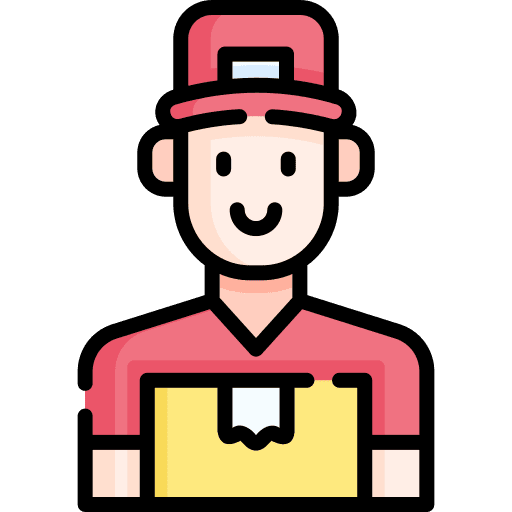 Delivery man professions and jobs delivery man cardboard box icon