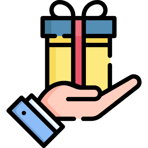 Gift ribbon loyalty program box icon