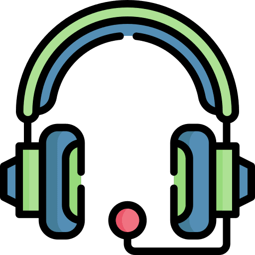 Headset microphone communications call center icon