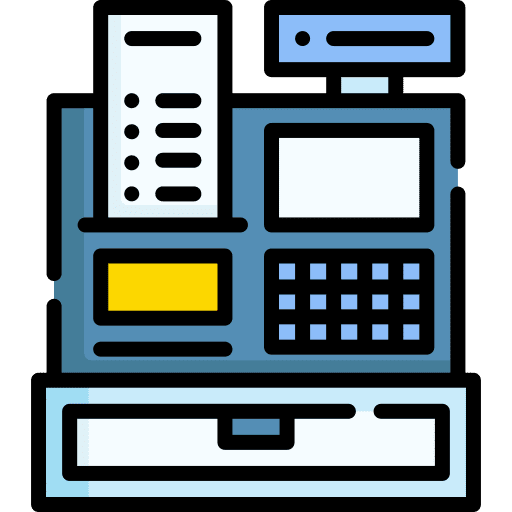 Cashier electronics ticket cash register icon