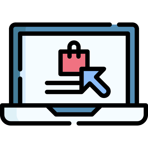Online shopping computer shopping bag online store icon