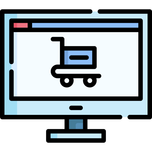 Online shopping monitor online shopping electronics icon
