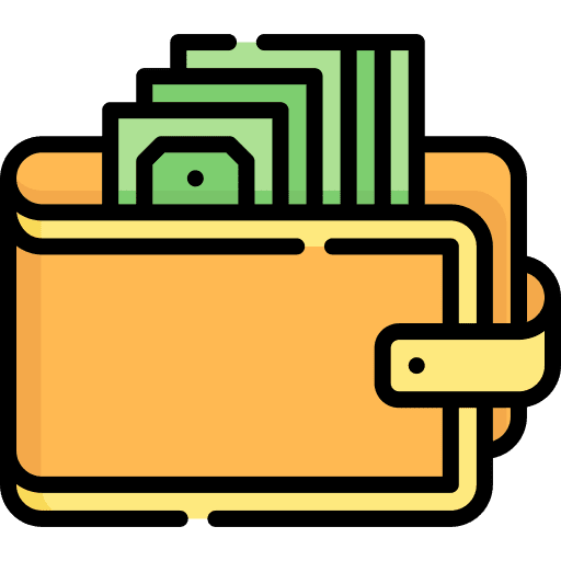 Wallet pay holder banknote icon