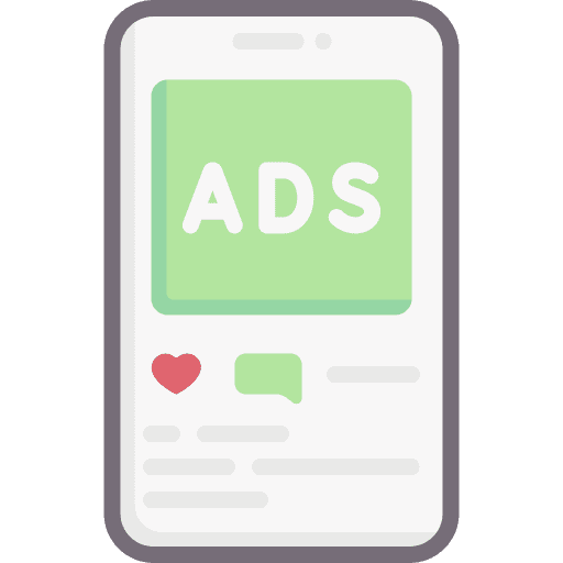 Ads influencer announcement smartphone icon Ads influencer announcement smartphone icon