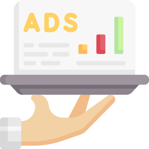 Ads statistics seo and web laptop icon Ads statistics seo and web laptop icon