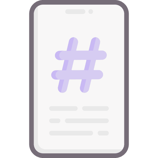 Hashtag smartphone mobile phone social network icon Hashtag smartphone mobile phone social network icon