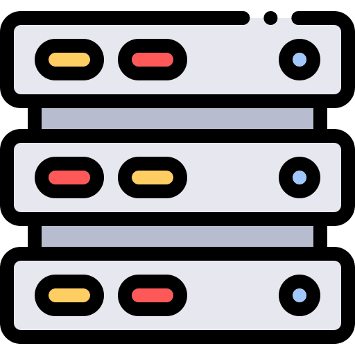 Servers multimedia hosting servers icon