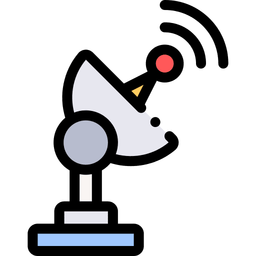 Satellite dish electronics wireless connectivity satellite station icon