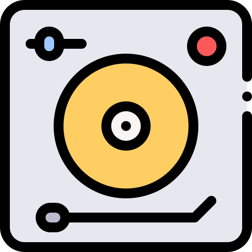 Turntable record player music player turntable icon