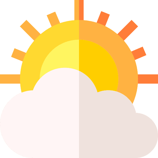 Cloudy climate cloudy sun icon